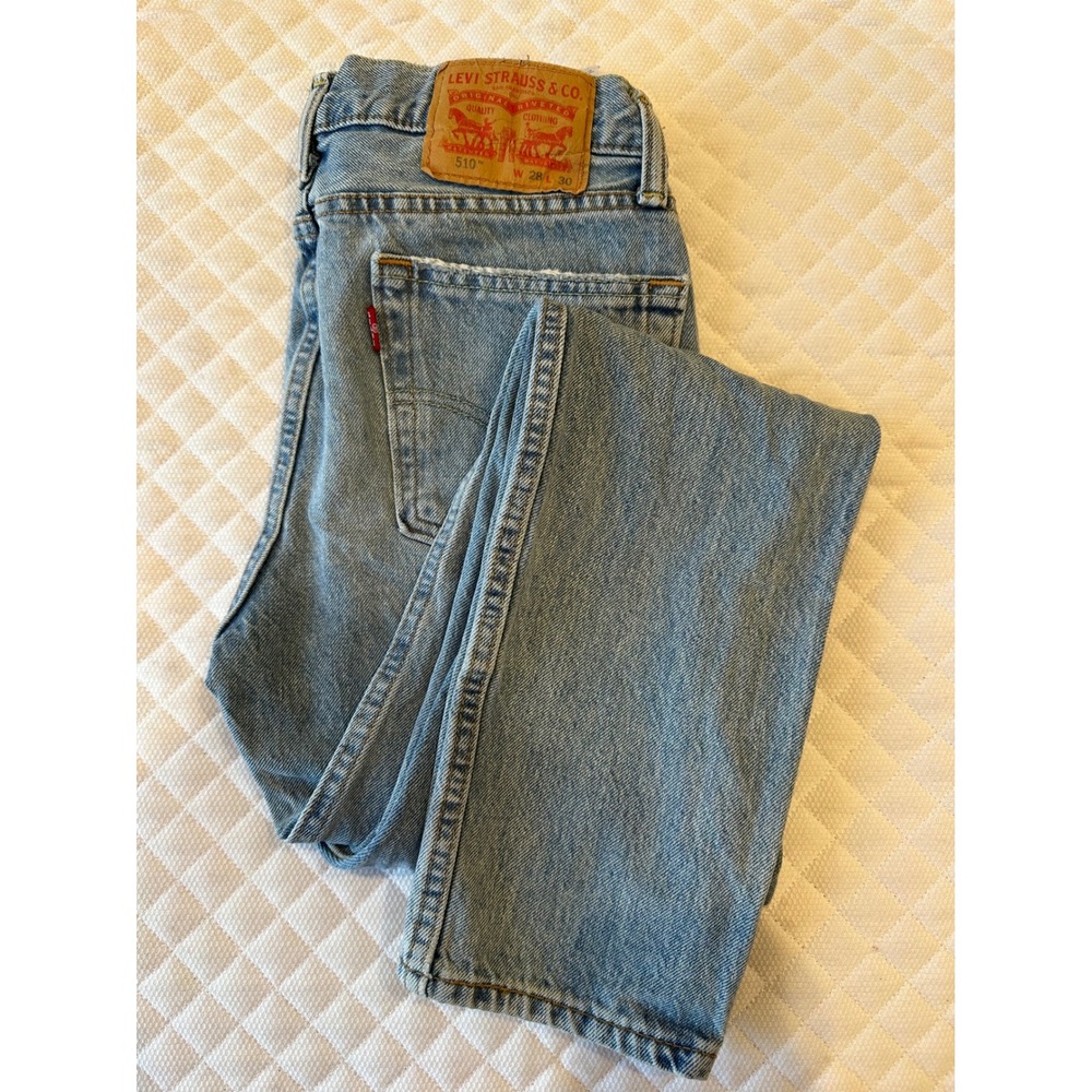 Levis 510 Skinny Fit Jeans Light Wash Blue Denim W28 L30 Mens